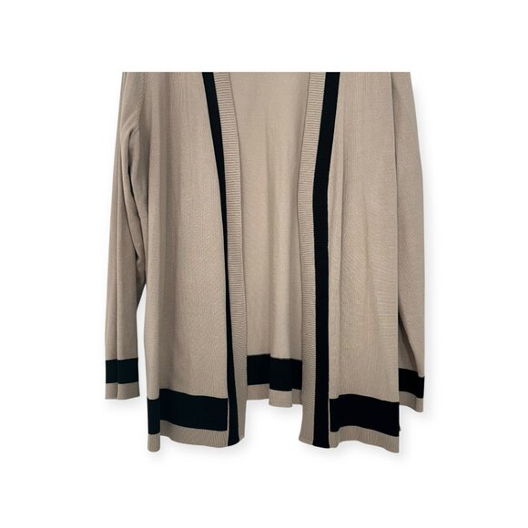 Sienna & Sage Womens Open Front Cardigan 2X Beige/Black Color Block Design ComfY - Picture 10 of 11